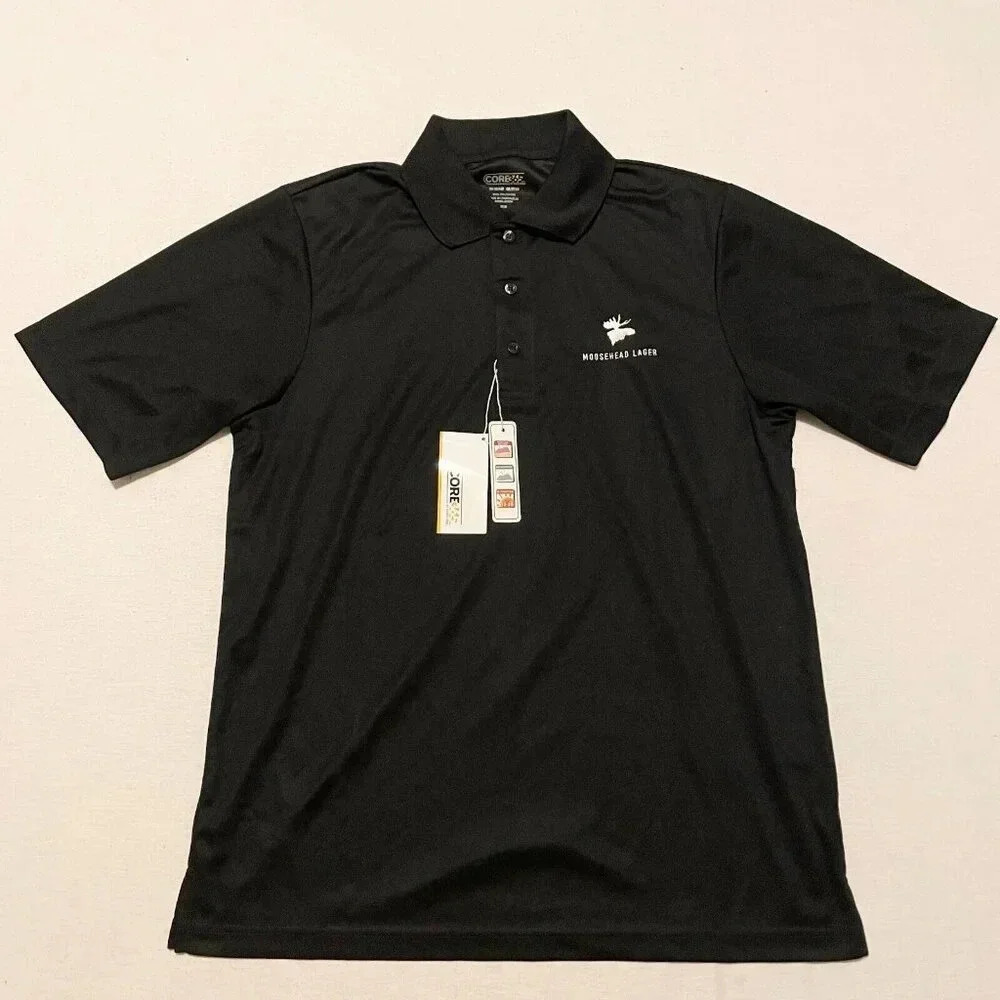 Core  365 Moosehead Lager Beer Shirt Mens Size Medium Polo Tshirt UV Protection